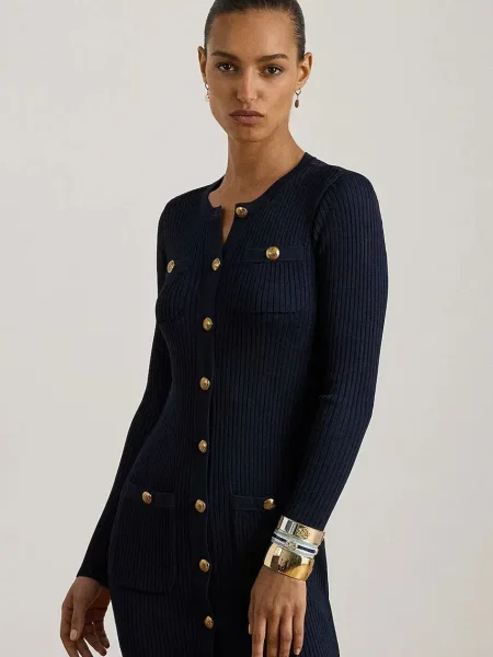 Šaty Lauren Ralph Lauren tmavomodrá mini přiléhavé
