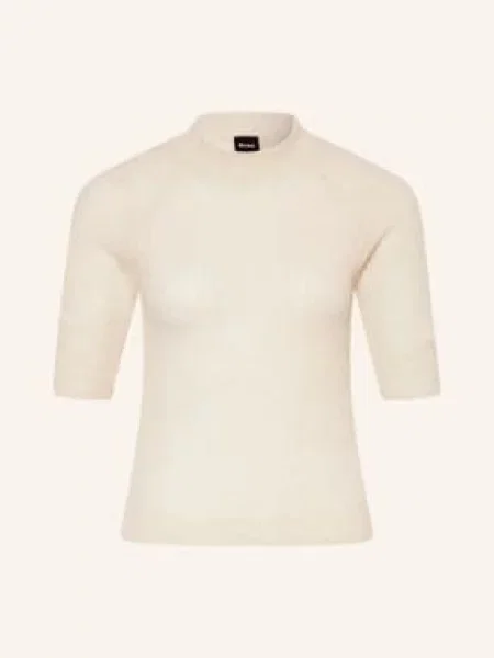 Boss Pletené Tričko Fewe S Alpakou světle hnědá