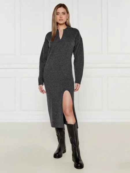 Pinko De lână rochie cu adaos de cașmir gri