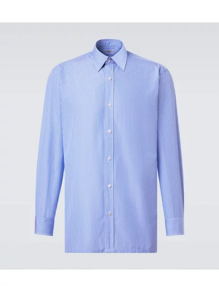 Poplínová košile Charvet modrá