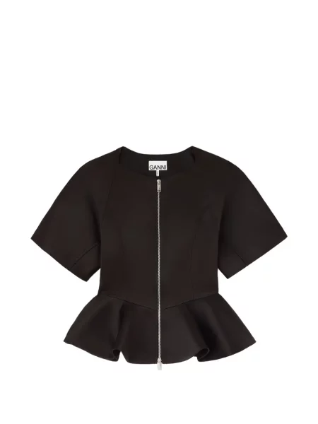 Bluză Ganni din satin negru