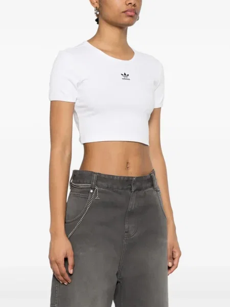 Cropp tricou Adidas cu dungi de costum alb