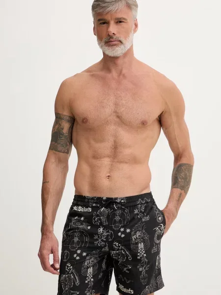 AllSaints pantaloni scurți de baie pentru bărbați TERRA negru