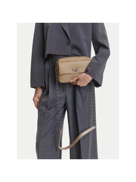 Calvin Klein Kabelka Ck Pocket Camera Bag Hnedá béžová
