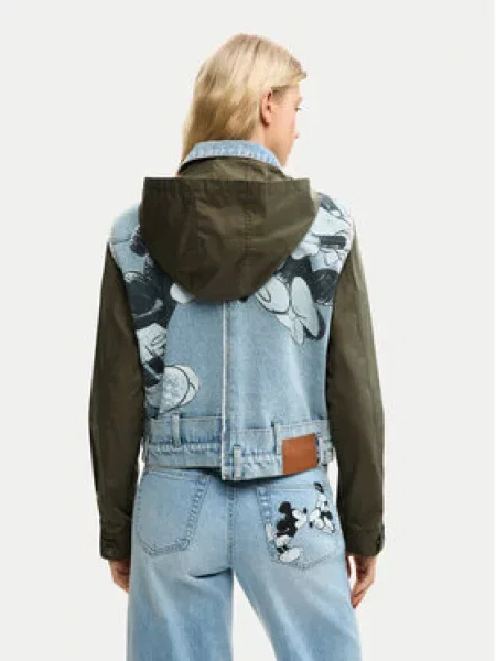 Desigual Prijelazna jakna Mickey Mouse / maslinasta / bijela plava