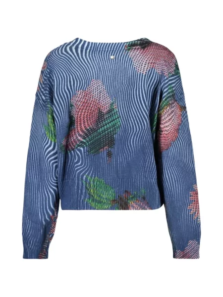 Gėlėtas raštuotas kardiganas Desigual mėlyna