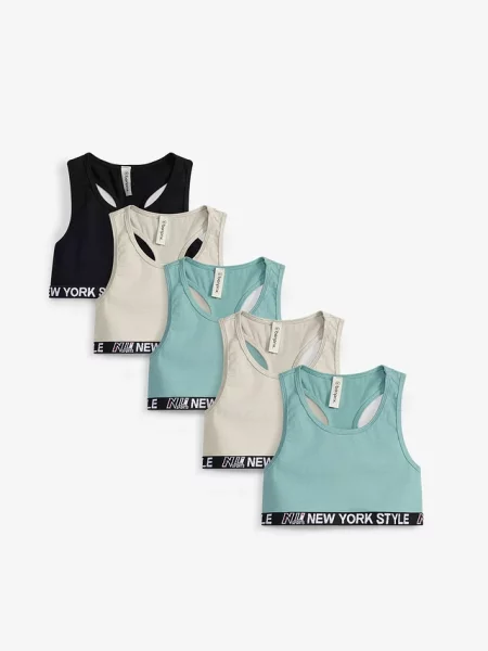 Biustonosz bustier z miękką bawełną organiczną 5 szt. biały