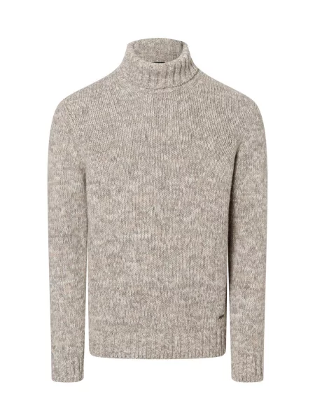 JOOP! sweter z dzianiny z zawartością wełny Valtino Mężczyźni Wełna jednolity XL beżowy