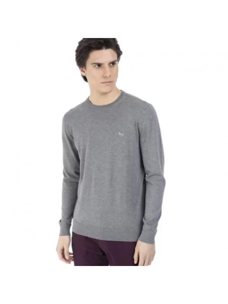 Sweter Harmont & Blaine z kaszmiru z okrągłym dekoltem szary