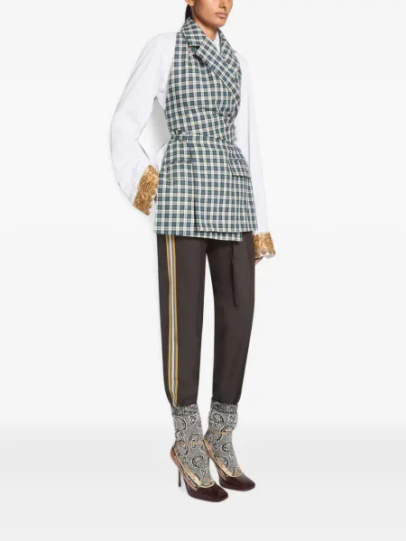 Top Dries Van Noten de flanelă albastru