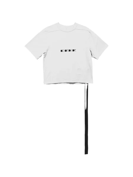 Koszulka Rick Owens Drkshdw z nadrukiem o skróconej długości biała