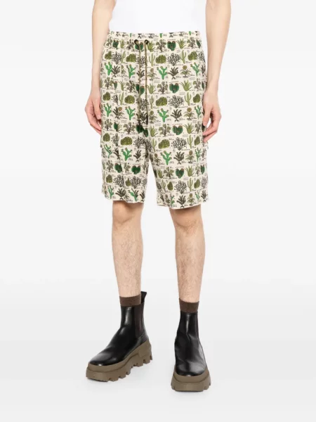 Pantaloni scurți Moncler Grenoble cu imagine cu cordon