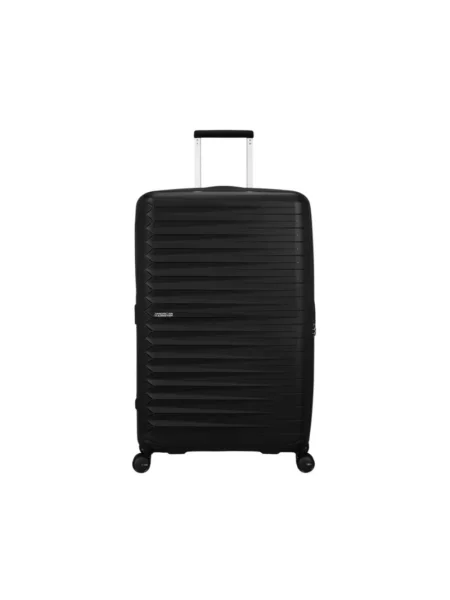 Lniana walizka American Tourister czarna