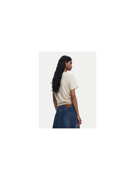Desigual Póló Brandy Ekru Regular Fit fehér