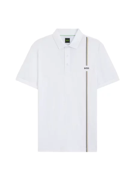 T-shirt o kroju regular fit sport z taśmą z logo Boss Green biała