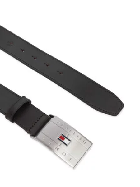 Tommy Hilfiger Pas Th Flag Plaque Belt rjava