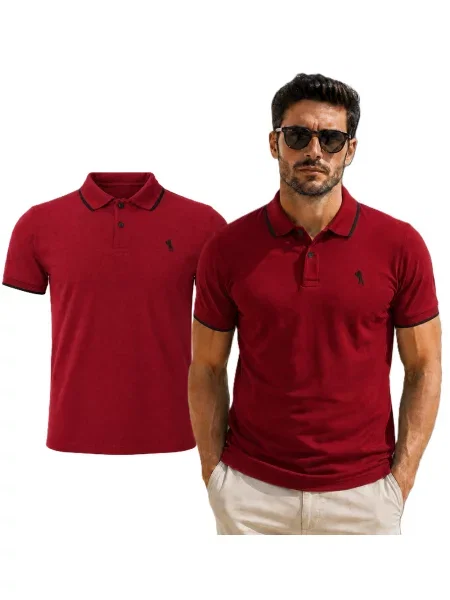 Tricou polo Lion roșu