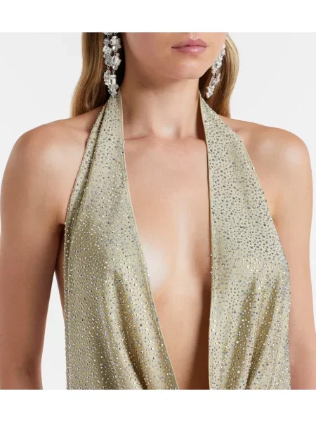Šaty The New Arrivals Ilkyaz Ozel s halter výstrihom zelená