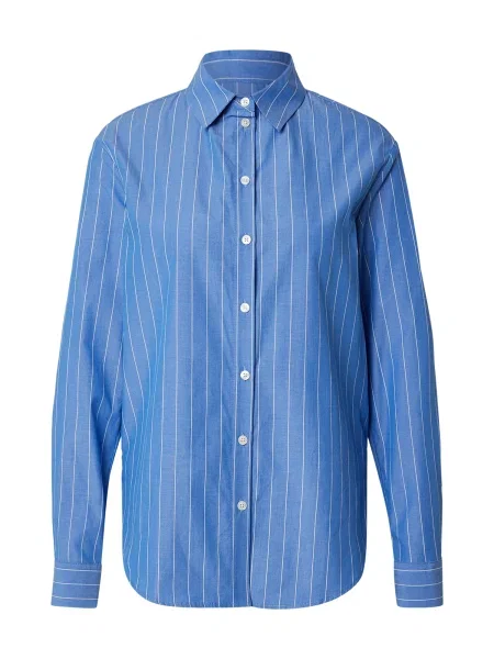 Samsøe Samsøe Blúzka Samadisoni kráľovská modrá biela