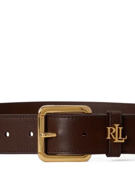 Кожаный колан Lauren Ralph Lauren с автограф кафяво