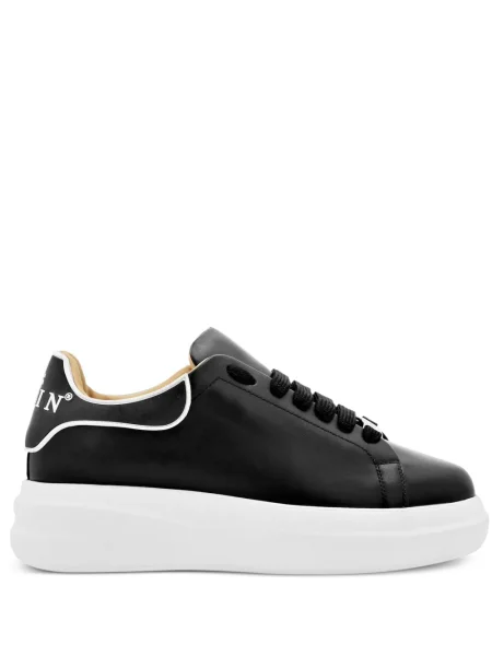 Sneakerși Philipp Plein cu șireturi din piele negru