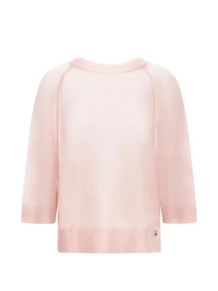 Пуловер Herno с кръгло деколте розово