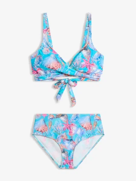 Bikini bustier z kopertowym dekoltem komplet
