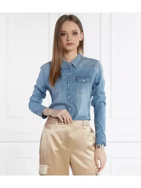 GUESS De blugi cămașă albastru