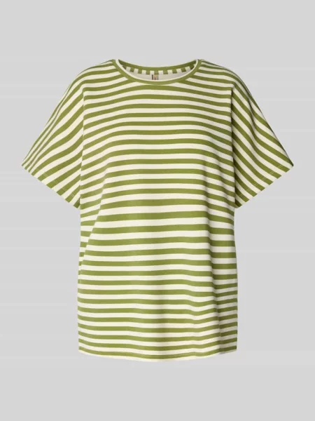 Bluza z prążkowanym okrągłym dekoltem model ‘BARNI’ Soyaconcept zielona