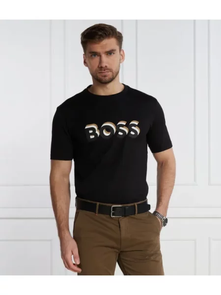 BOSS BLACK Póló Tiburt fekete