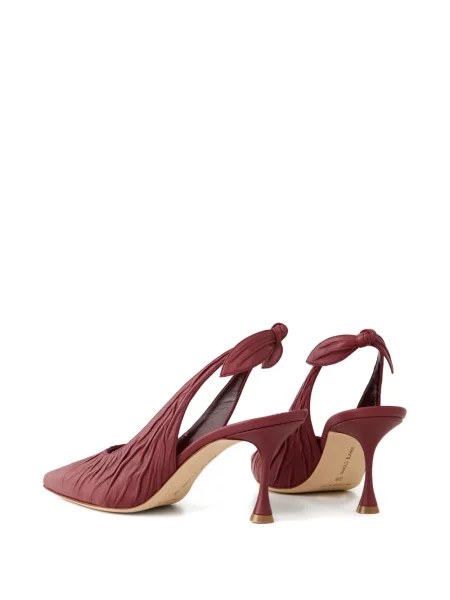 Pantofi cu toc Manolo Blahnik plisate roșu