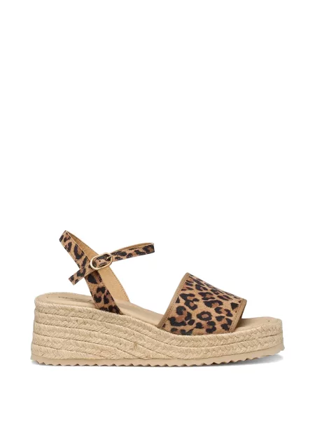 Espadrile Geox cu pană cu imagine cu model leopard