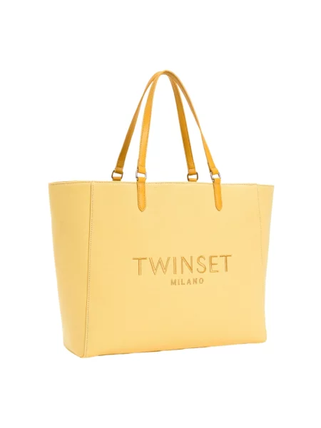 Torebka Twinset z logo żółta
