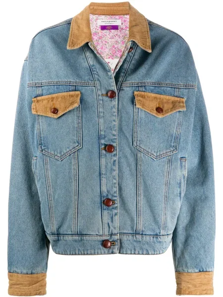 Geacă de blugi Philosophy Di Lorenzo Serafini de catifea cord albastru