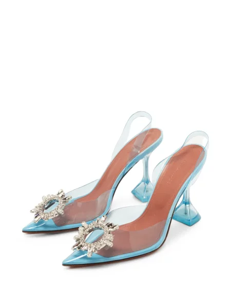 Pantofi cu toc Amina Muaddi slingback albastru