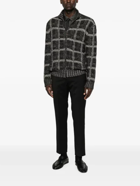 Cardigan Canali în carouri negru