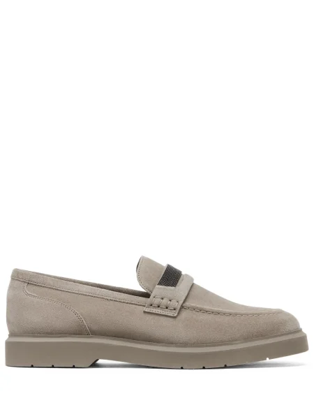 Pantofi loafer Brunello Cucinelli din piele de căprioară de cristal