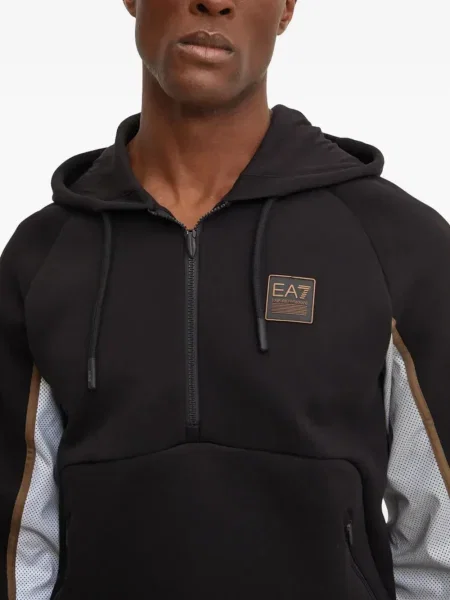 Hanorac cu glugă Ea7 Emporio Armani negru