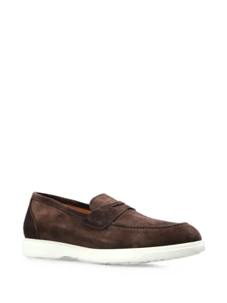 Pantofi loafer Kiton din piele de căprioară maro