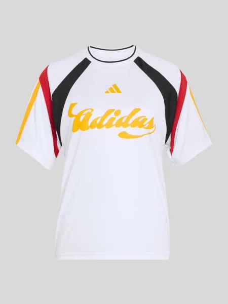 T-shirt sport o kroju relaxed fit z nadrukiem z logo Adidas Sportswear biała