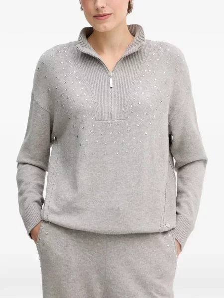 Pulover Joseph Ribkoff de jumătate de fermoar gri