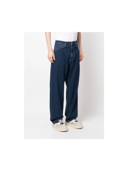 Szerokie jeansy Carhartt Wip niebieskie