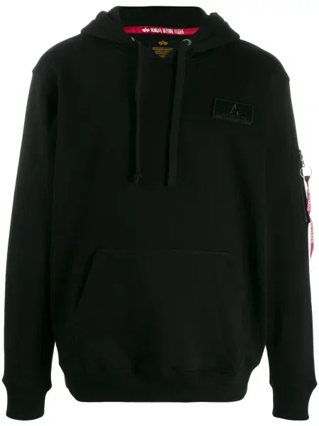 Hanorac cu glugă Alpha Industries cu dungi cu autograf