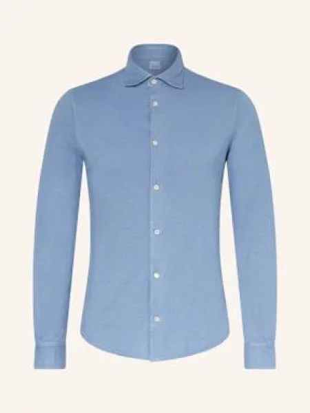 Fedeli Piké Košile Custom Fit tmavě modrá