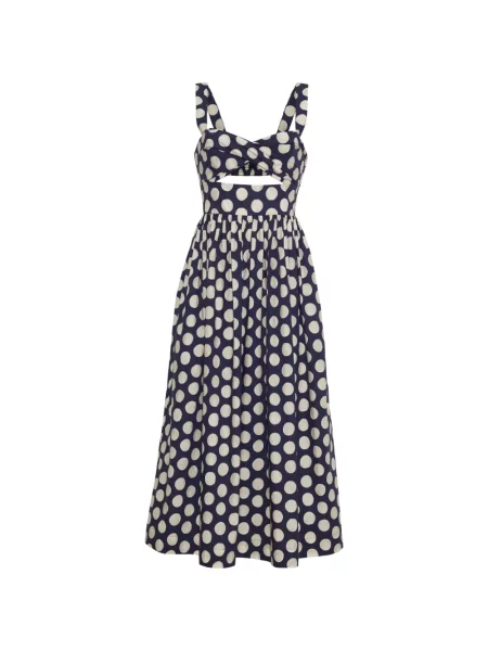 Rochie midi Cara Cara cu buline albastru