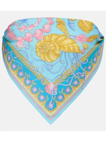 Sutien Versace din țesătură twill albastru