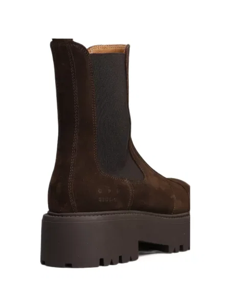 Botine Copenhagen din piele de căprioară cu platformă maro