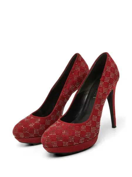 Pantofi cu toc Loriblu din piele de căprioară roșu