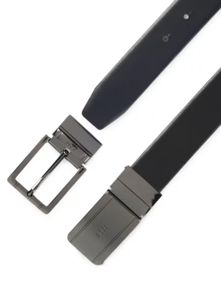 Cu centură reversibil curea Boss din piele negru