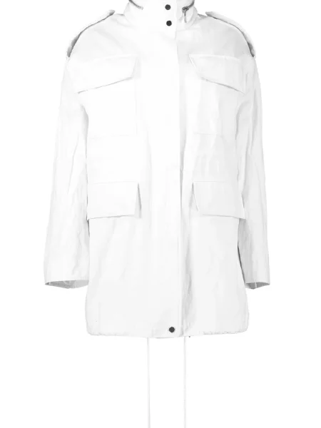 Tricou Michael Kors Collection plisat de costum cu decolteu în V alb